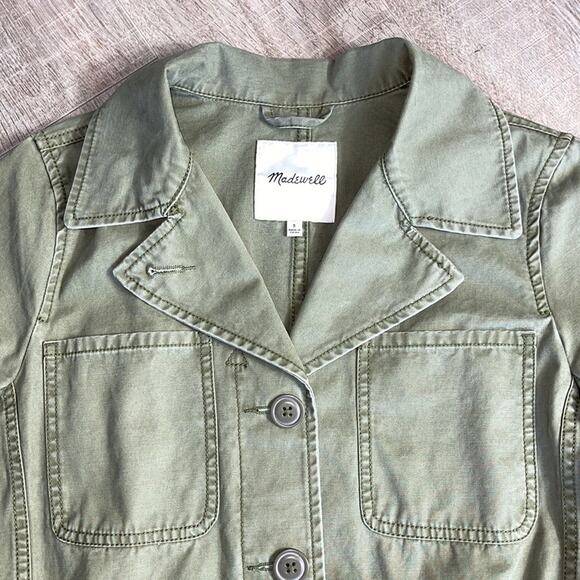 MADEWELL Army Olive Green Utility Military Jacket Women’s Size Small - Picture 3 of 8